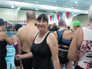 Shirley Poole. Competing in her first triathlon. Woo!