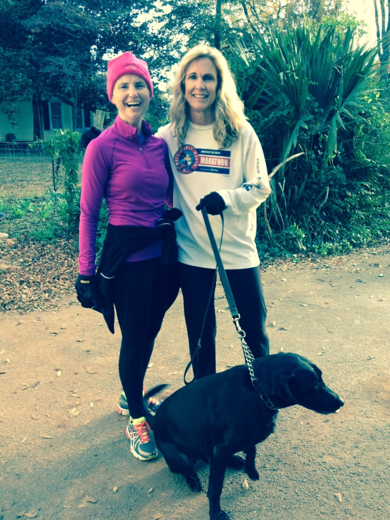 Me and my bestest running buds. Kimmie and Tebow.